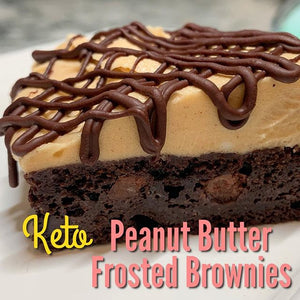 Keto peanut butter frosted brownies