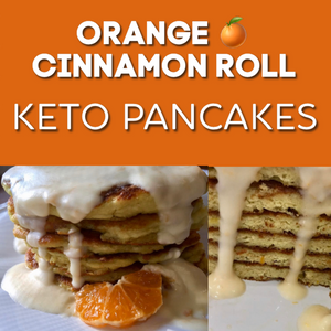 Orange Cinnamon Roll Keto Pancakes
