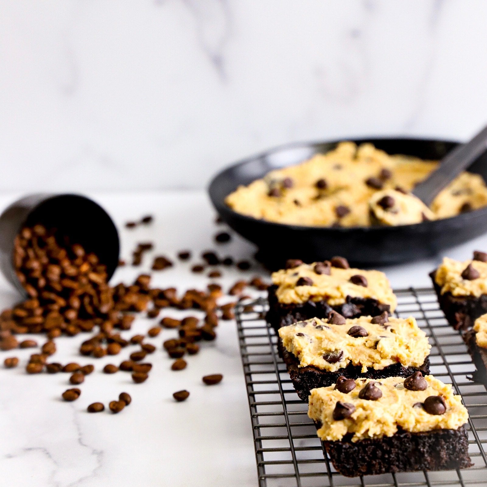 Keto Cappuccino Cookie Dough Brownies - Keto Candy Girl