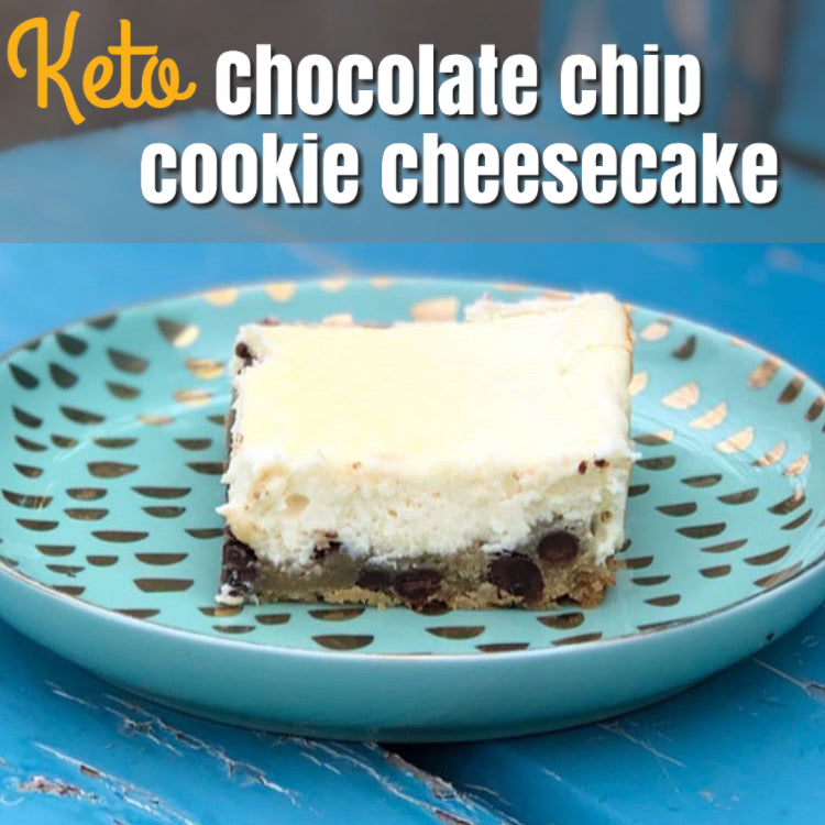 Keto Chocolate Chip Cookie Cheesecake - Keto Candy Girl