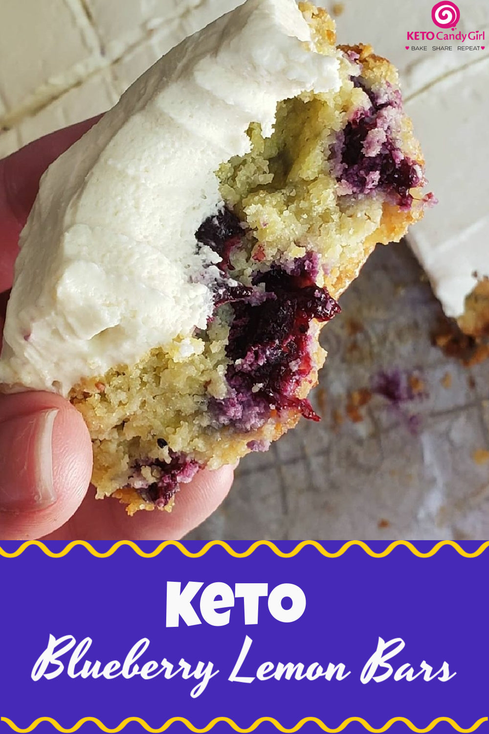 Keto Blueberry Lemon Bars - Keto Candy Girl