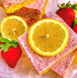 Keto lemon strawberry cheesecake bars