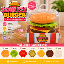 Squeeze Burger Squishy – 7 Piece Stretchy & Slow Rise Fidget Toy